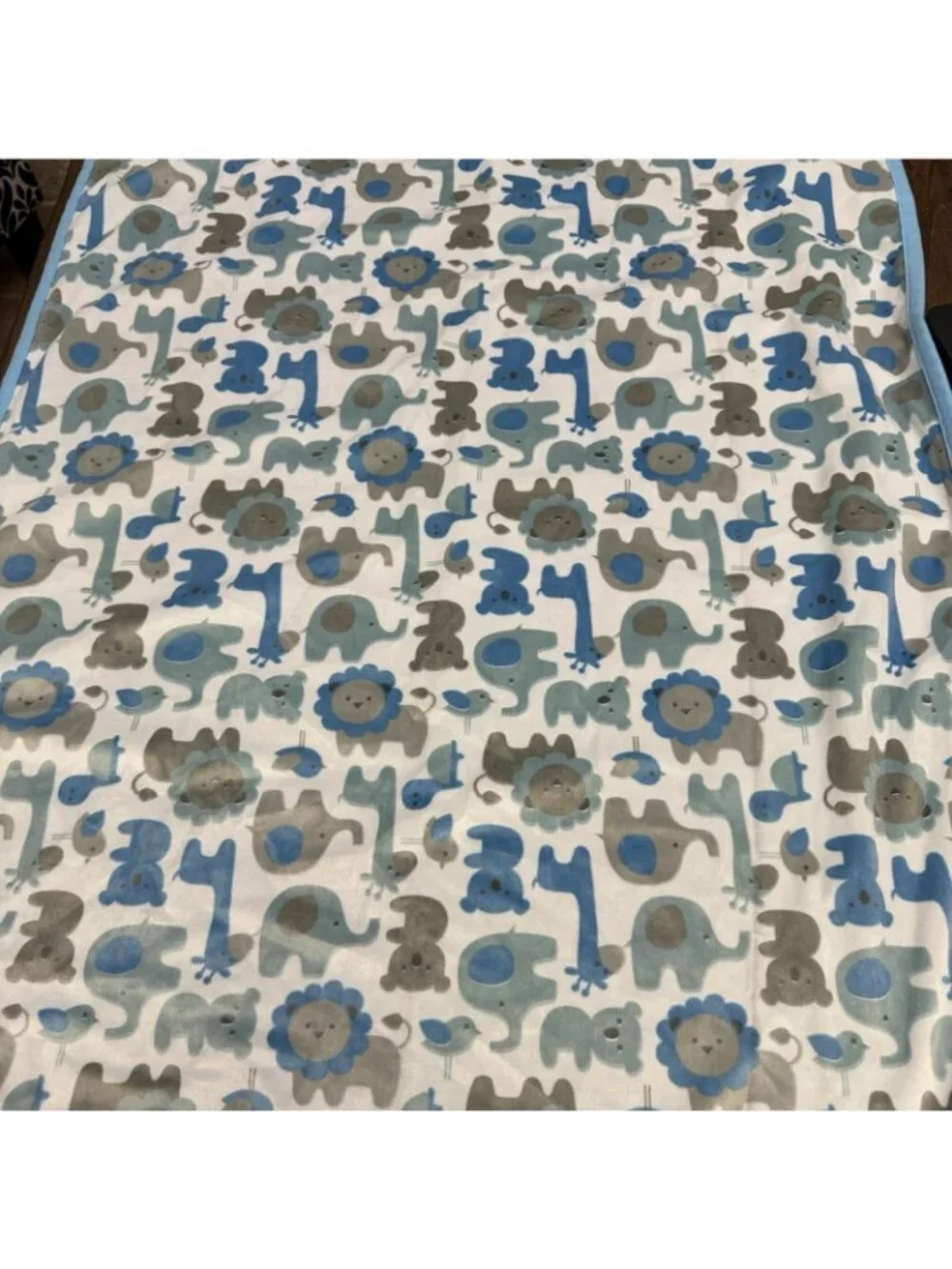 Baby Blue Jungle Theme Blanket
